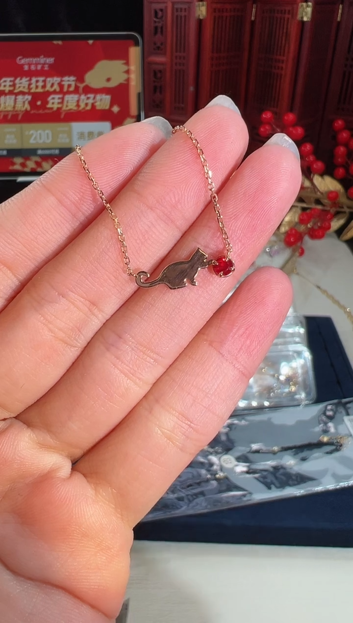 【闪购商品】红宝石颈饰18K金镶嵌BN4501#-R#64