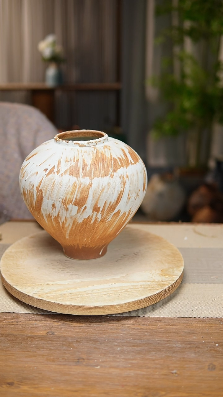 【闪购商品】陶瓷  花器诧寂黄月亮罐