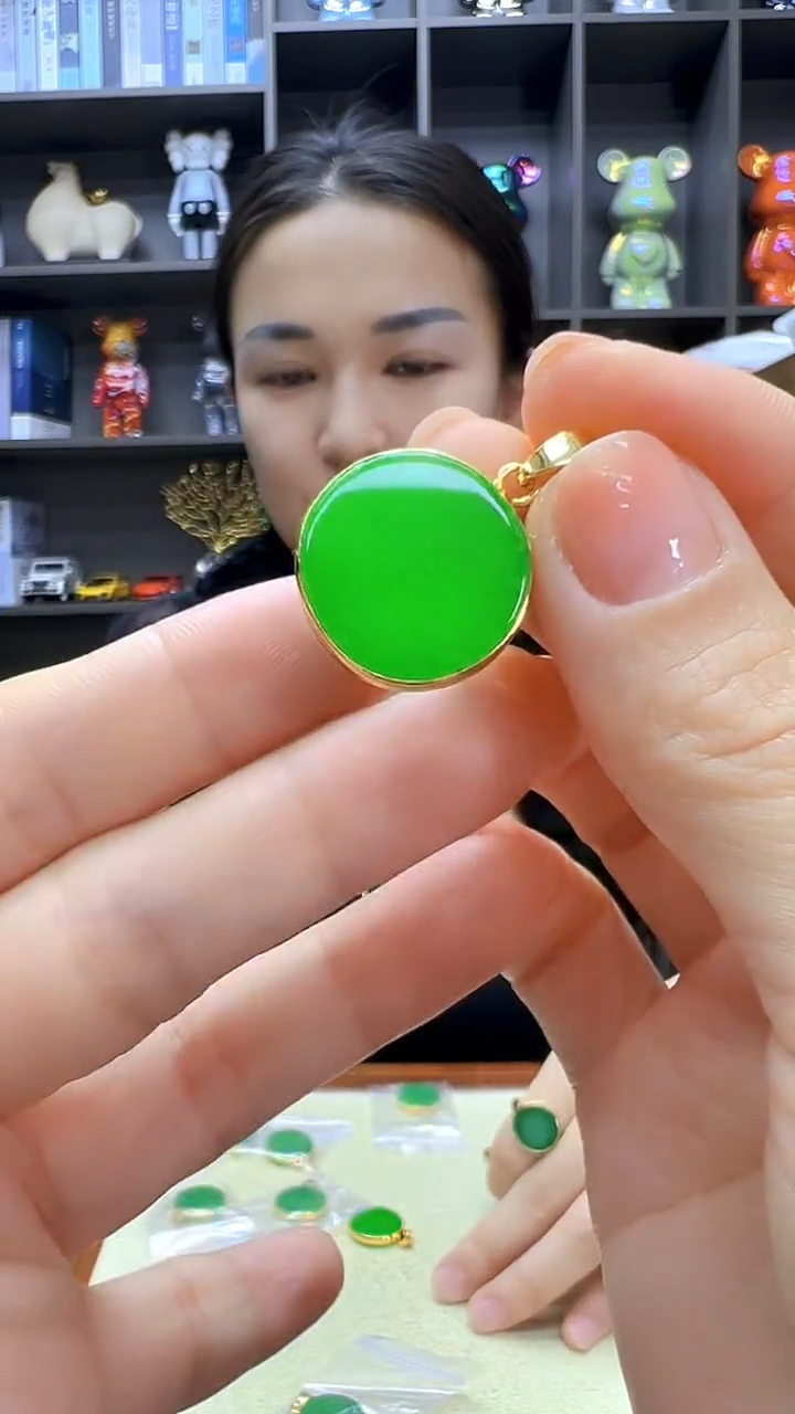颈饰14K金镶嵌翡翠丹丹diy劲饰