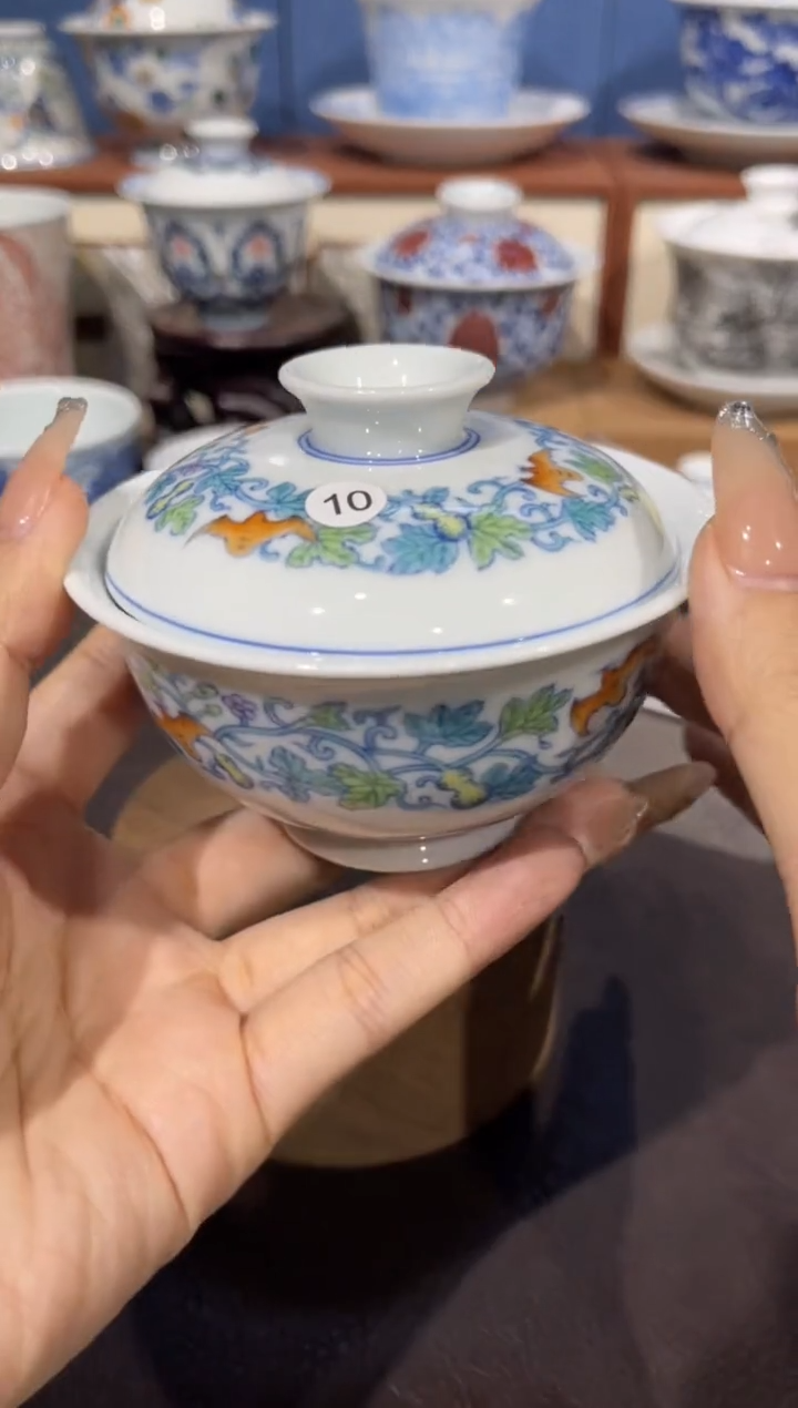 杯10福禄双全盖碗微瑕jcx110