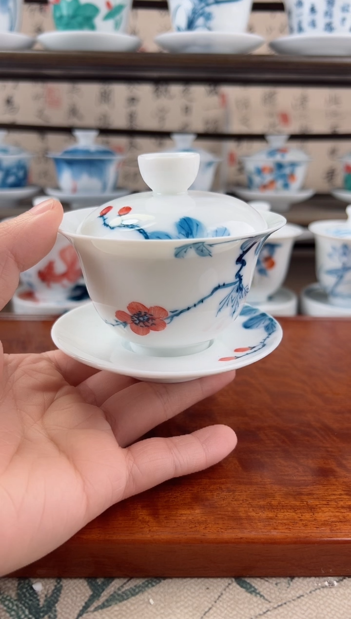 全品山茶花150ml三才盖碗