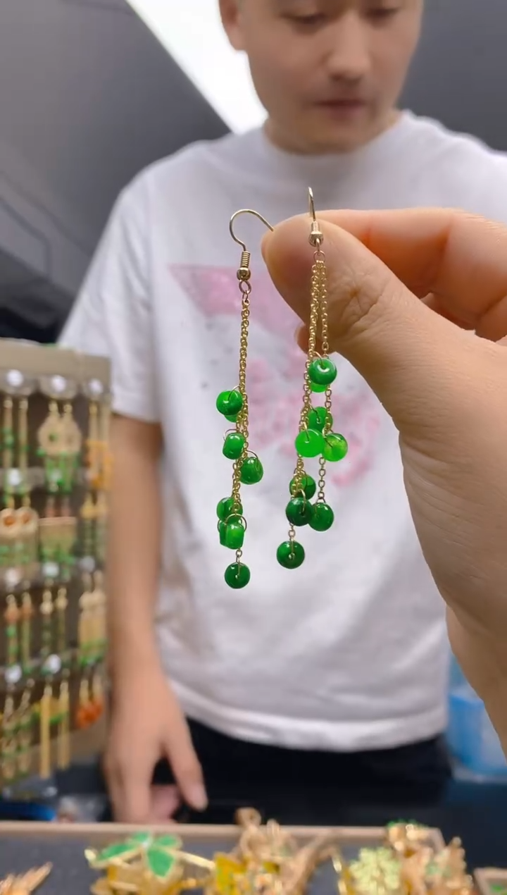 【闪购商品】翡翠耳饰合金0260翡翠耳钩