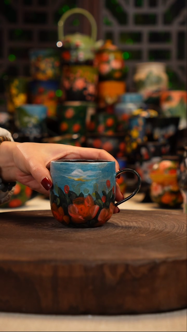 油画    釉下彩   杯子