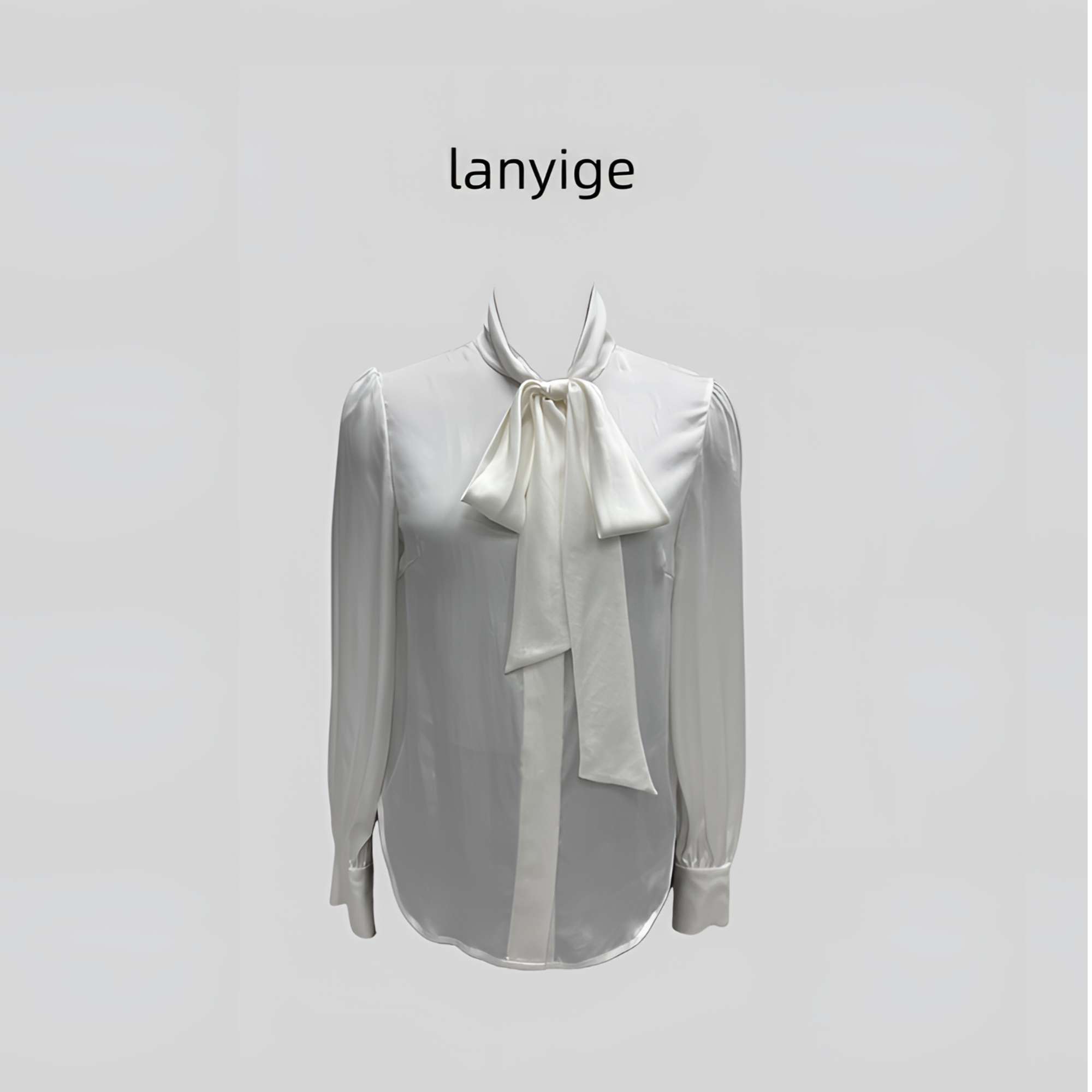 蝴蝶结小衫系带小众长袖法式重工桑蚕丝面料气质