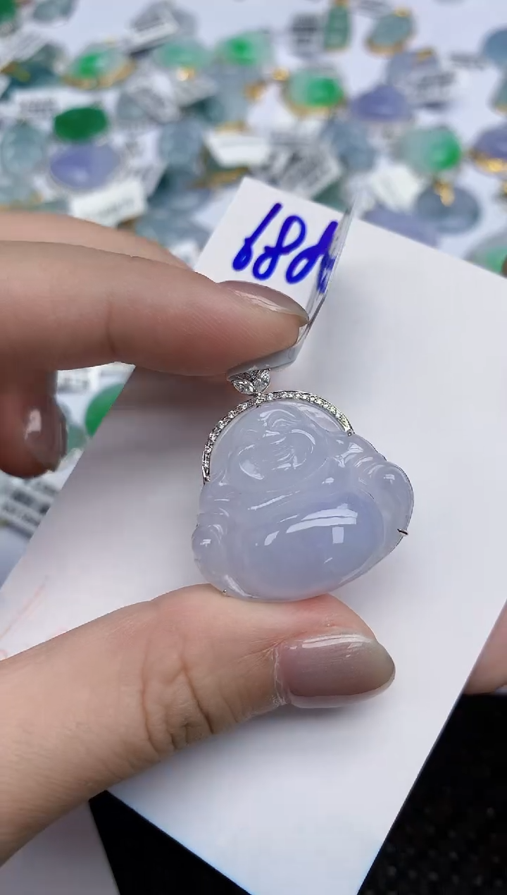 【闪购商品】翡翠颈饰18K金镶嵌天然翡翠A货