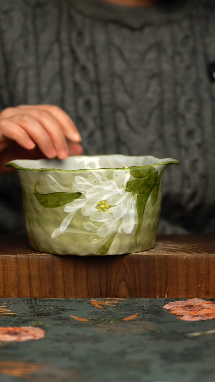 瓷片釉下彩手工手绘同款陶器