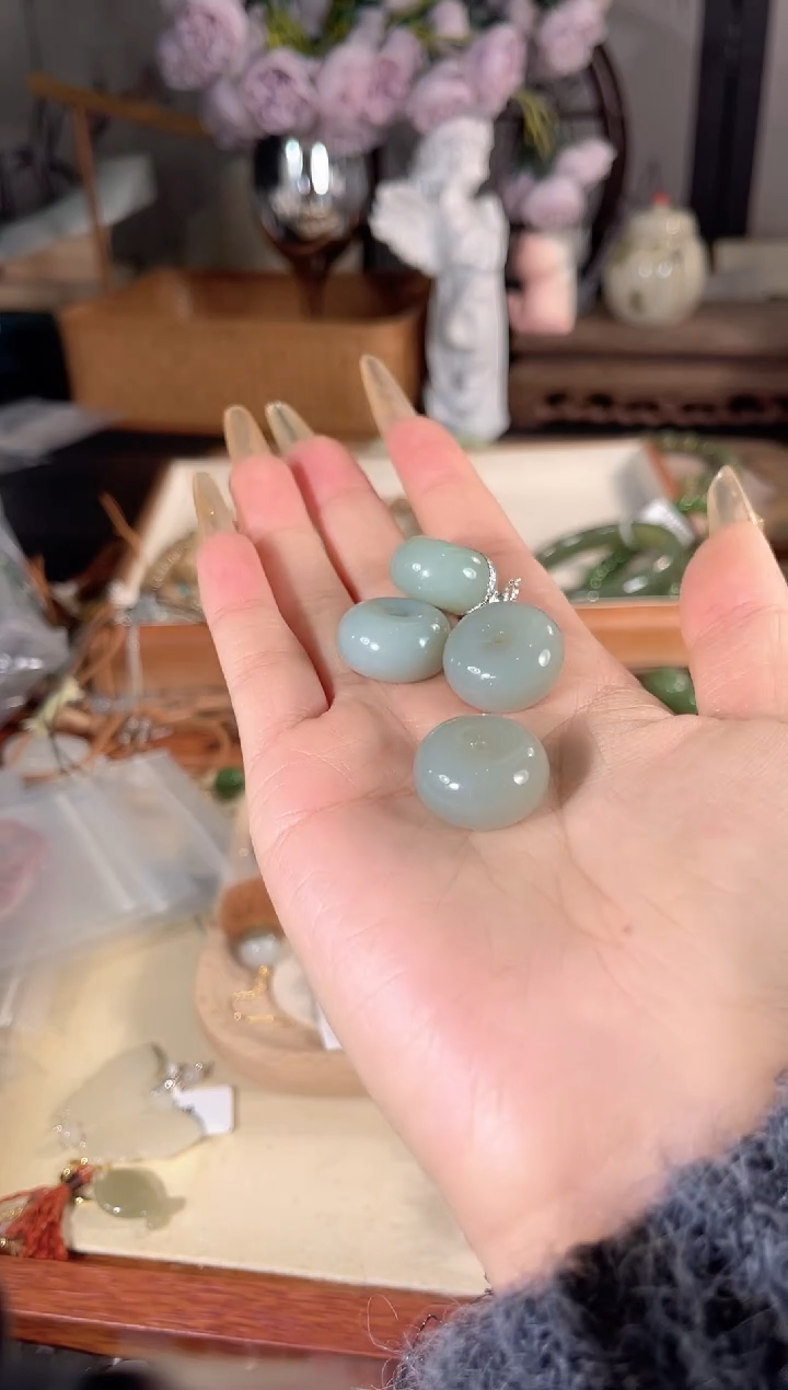 吊坠(不含链)银S925镶嵌和田玉多样性发其一孤品默认微瑕