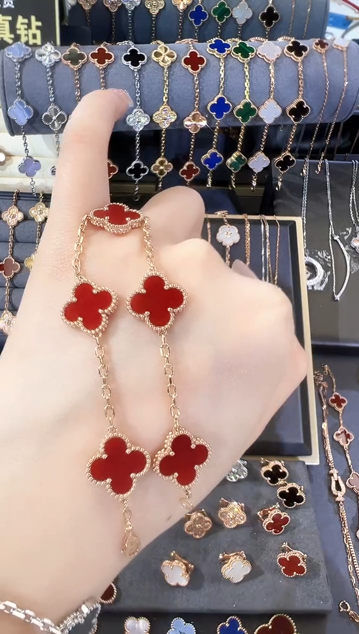 【闪购商品】玛瑙/玉髓手链18K金镶嵌玫瑰金手链