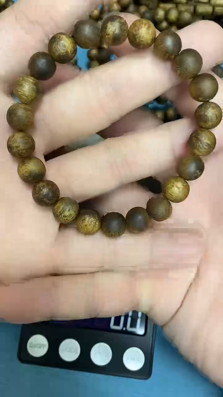 手串沉香奇楠沉香圆珠单圈09mm6g+多样性发一
