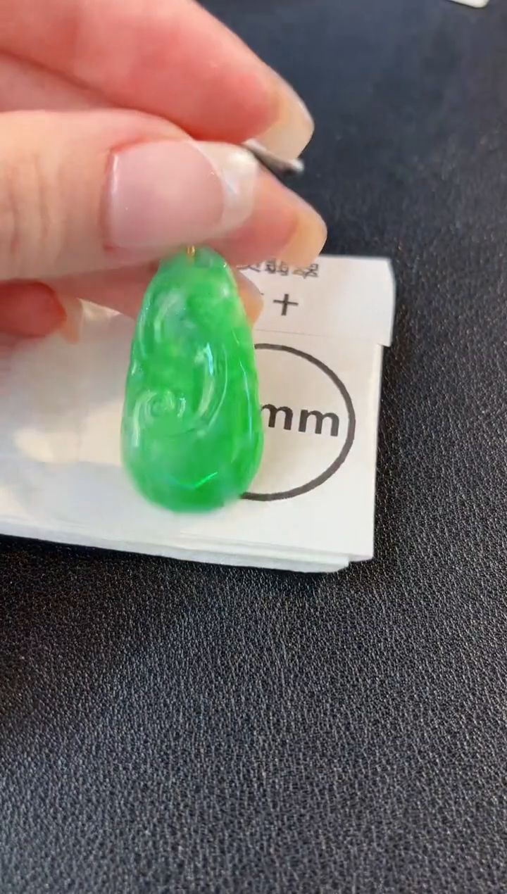 翡翠18K金镶嵌颈饰 缅料A货/支持复检/一件