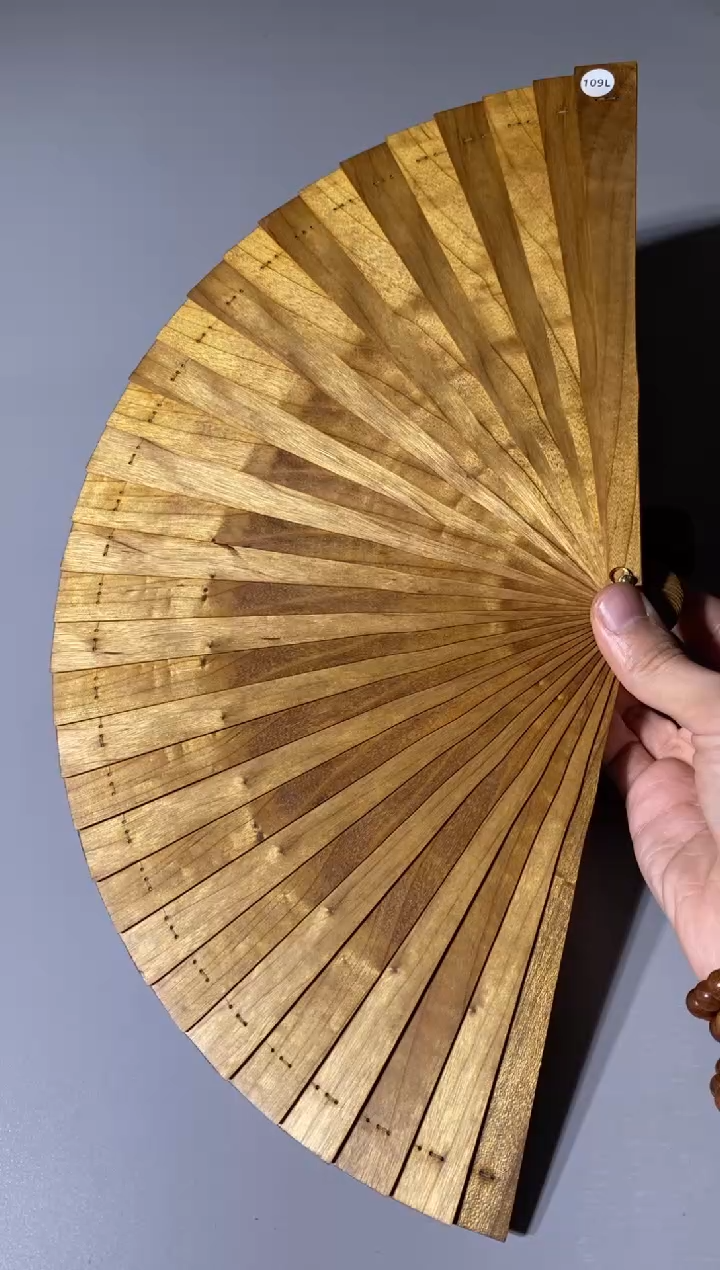 【闪购商品】金丝楠109号21cm金丝楠木小叶桢楠扇子