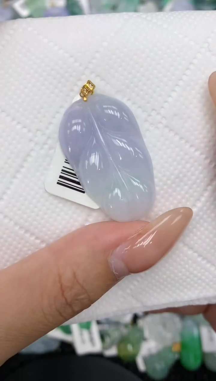 颈饰18K金镶嵌翡翠a货支持复检百元以上9元证书费自理