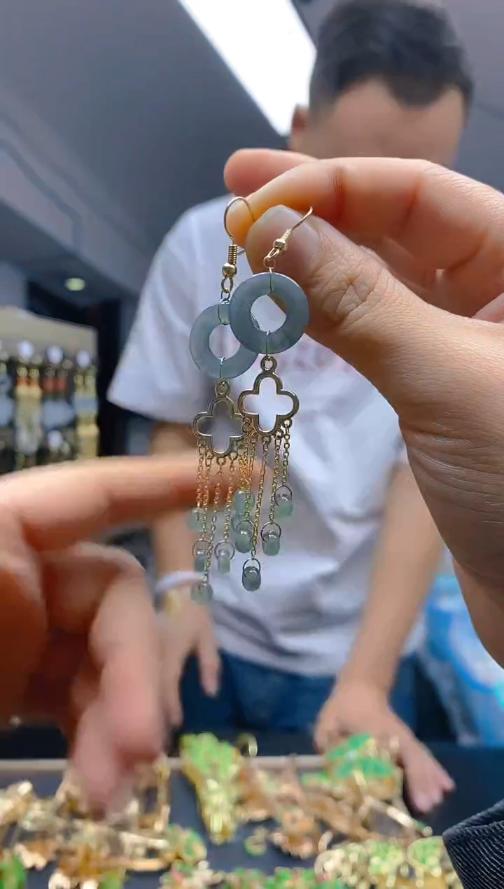 【闪购商品】翡翠耳饰合金0242翡翠耳钩