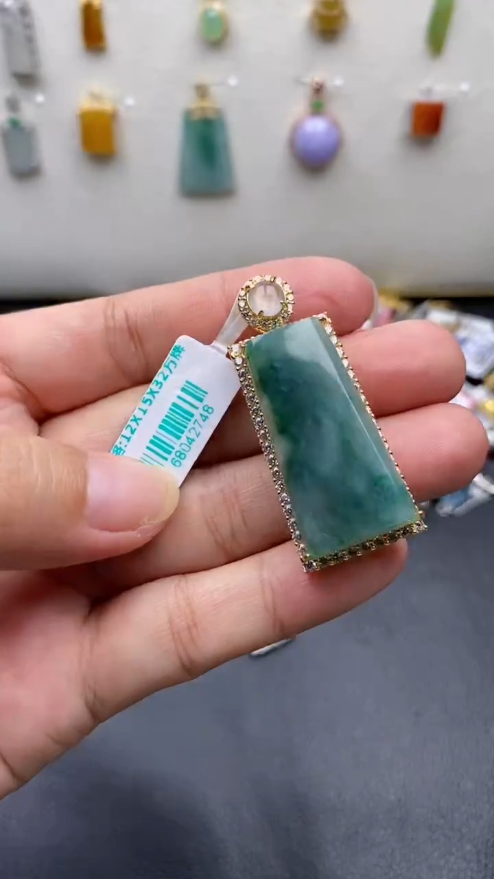 银S925镶嵌戒指翡翠1
