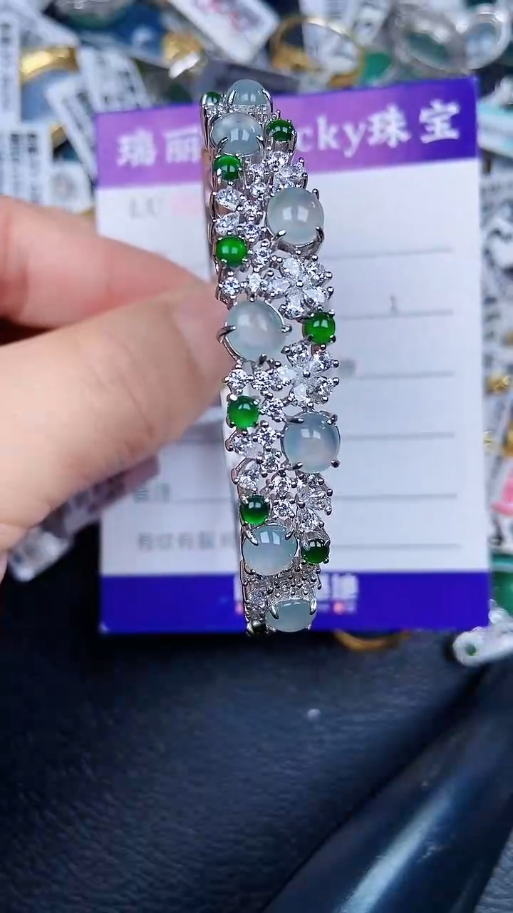 颈饰银S925镶嵌翡翠0953