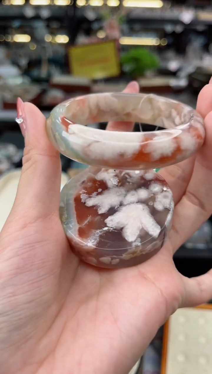 【闪购商品】石英质玉手镯未镶嵌53圈口（赠品镯心）S97105