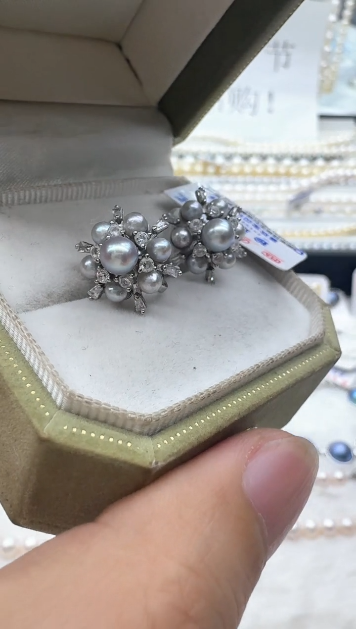 【闪购商品】海水珍珠耳饰银S925镶嵌清货