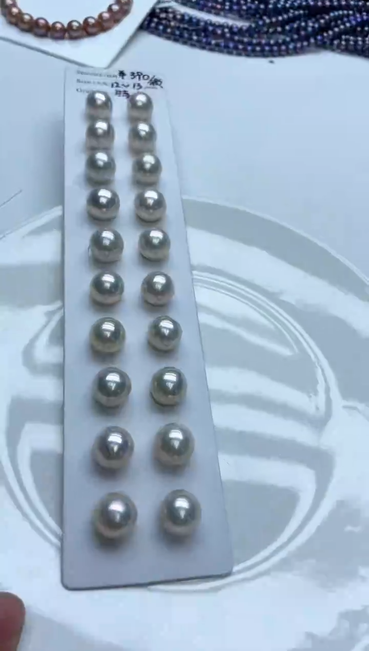 未镶嵌耳饰吊坠淡水珍珠白色系12mm(多样性发一）