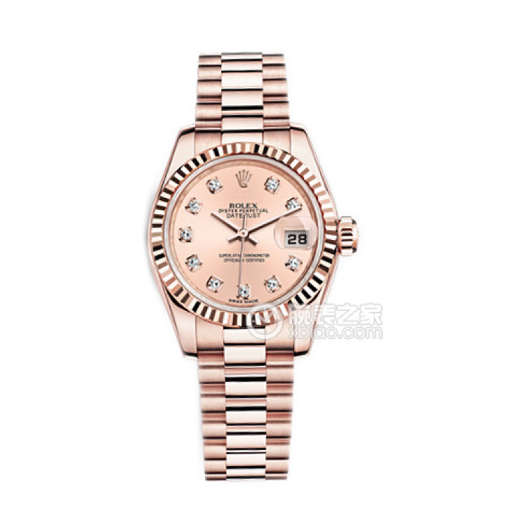 99新 Rolex/劳力士 佰盛2012女款全金色表日志179175粉盘钻刻31mm