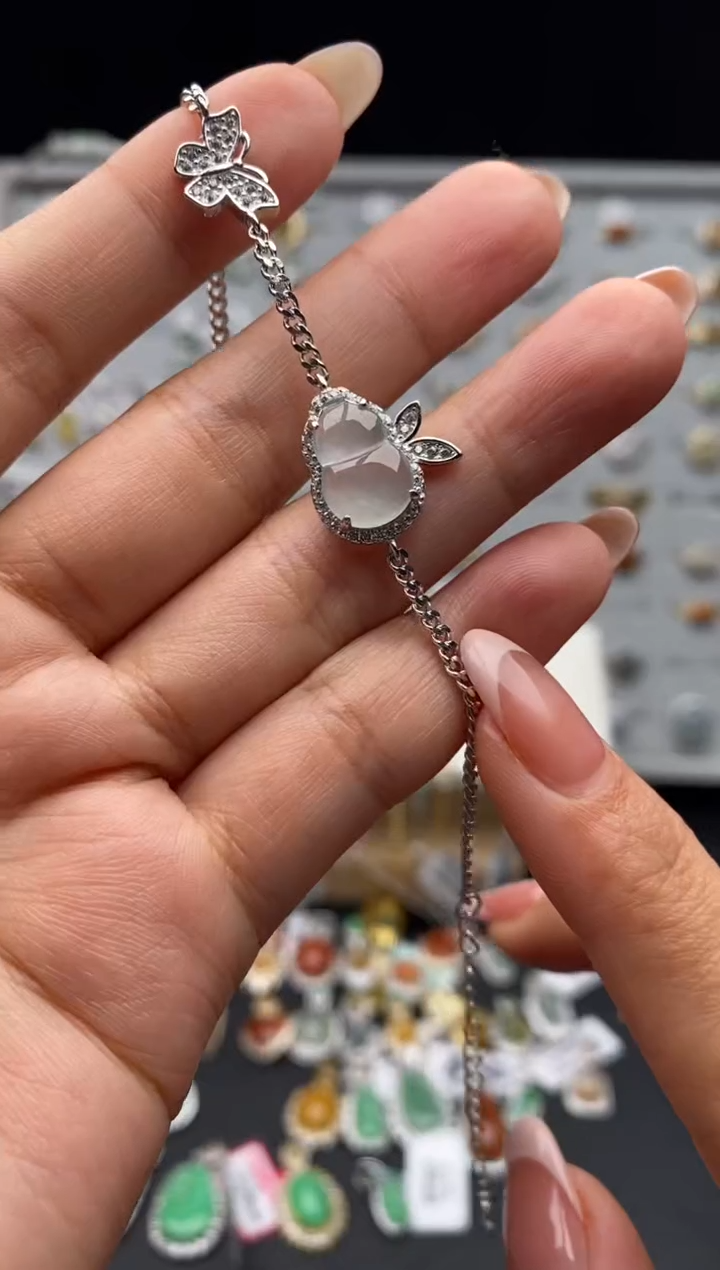 银S925镶嵌戒指翡翠春****ꩵ天然A货翡翠