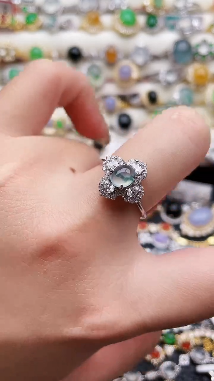 银S925镶嵌戒指翡翠102