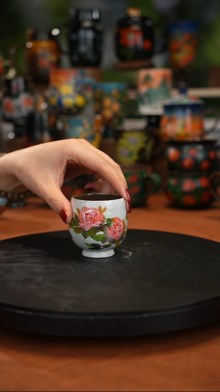 紫砂油画手绘釉下彩