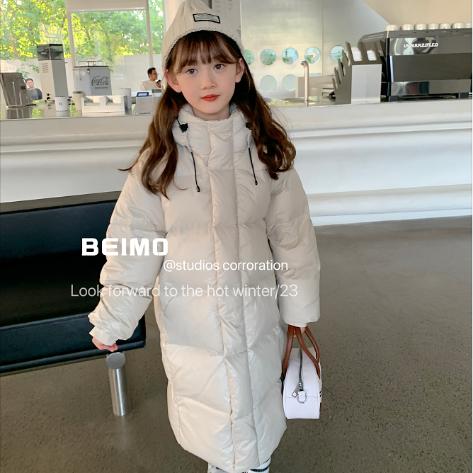（奶油童话）2025反季加长加厚羽绒服东北一件过冬连帽保暖羽绒服