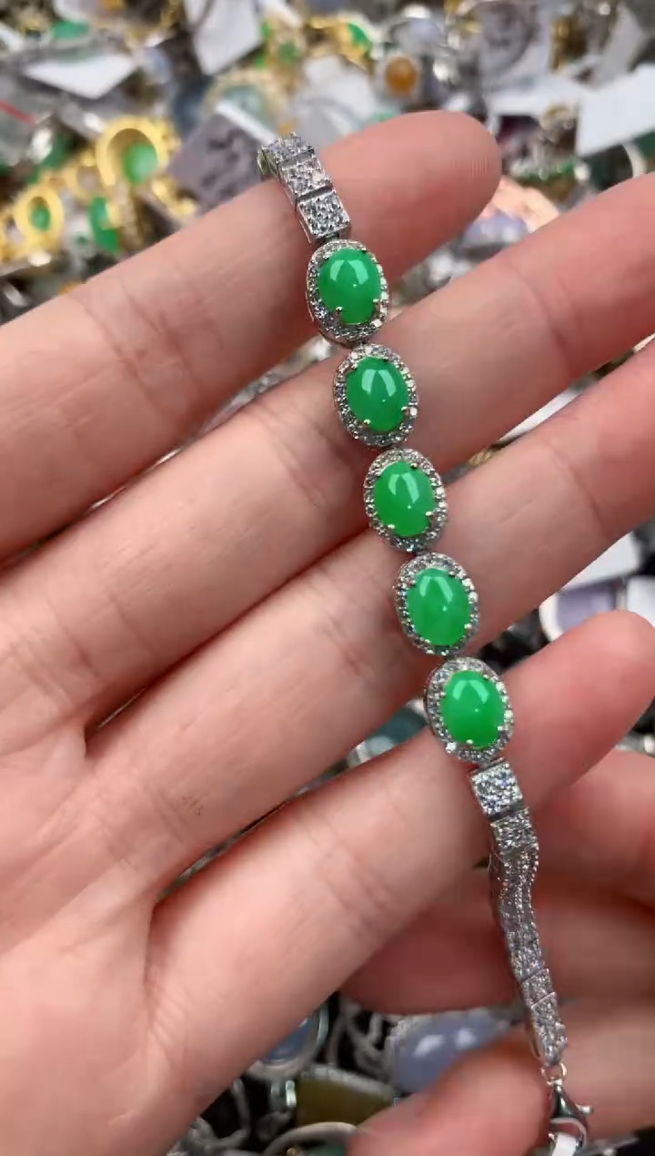 银S925镶嵌戒指翡翠111     7