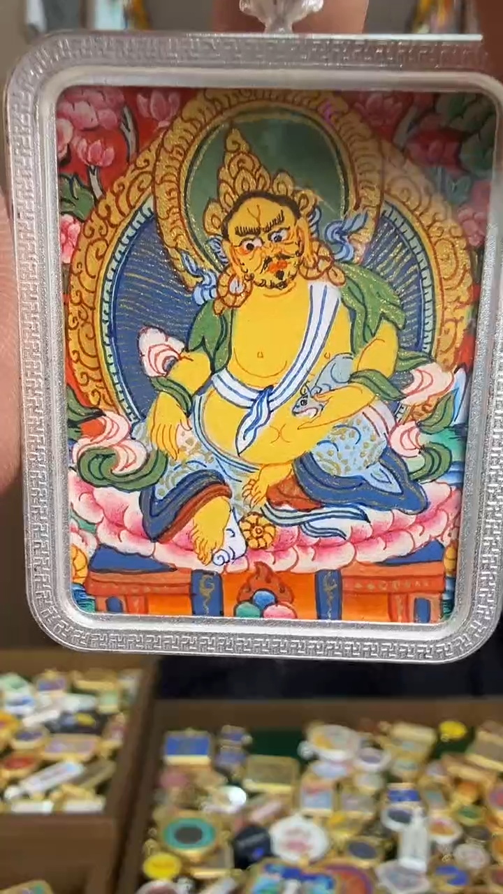 吊坠黄财神-热贡纯手绘唐卡
