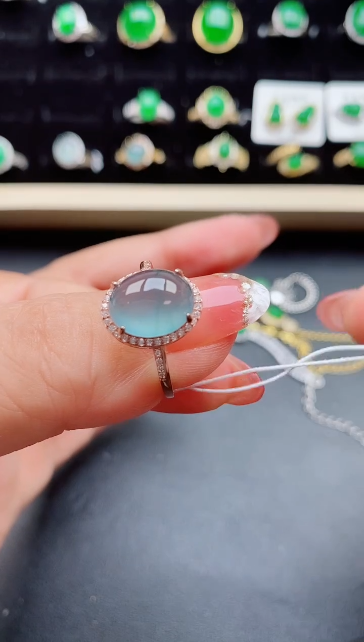 【闪购商品】翡翠戒指银S925镶嵌85800