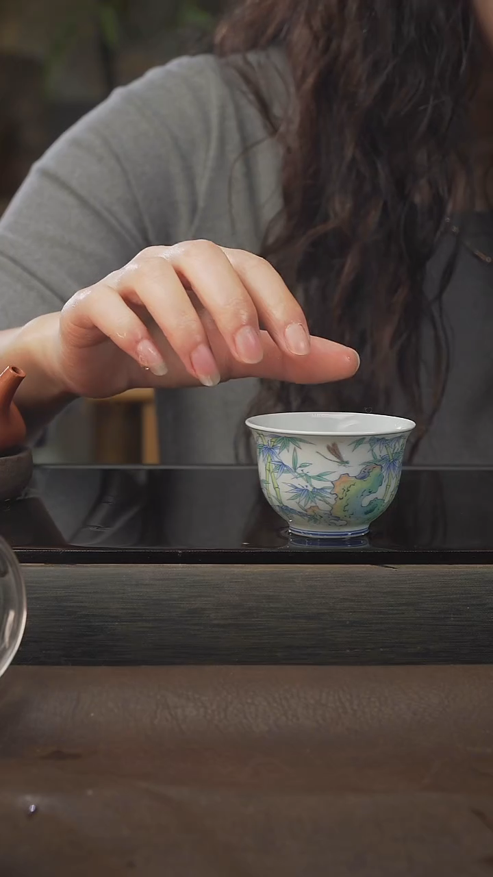 茶壶紫砂竹石为友主人杯，70cc