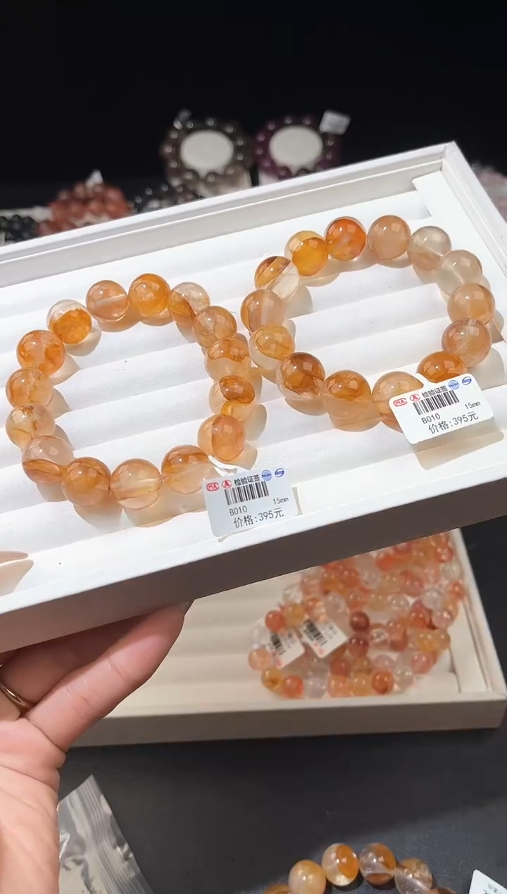 【闪购商品】水晶手链未镶嵌多样性发一枫叶黄胶花15mm