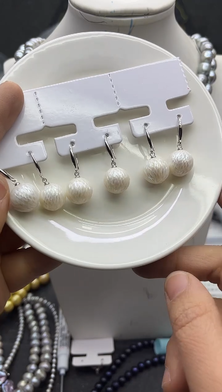 银S925镶嵌耳饰淡水珍珠1