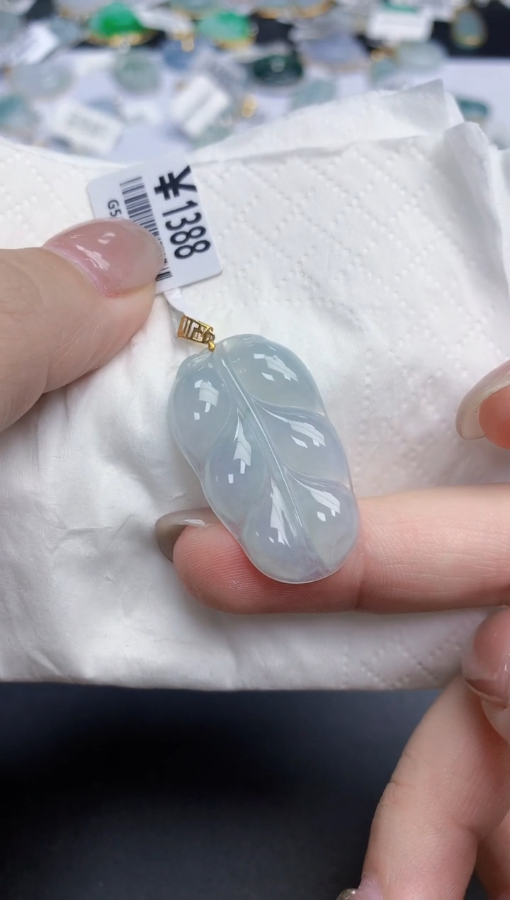 【闪购商品】翡翠颈饰18K金镶嵌天然缅甸翡翠A货