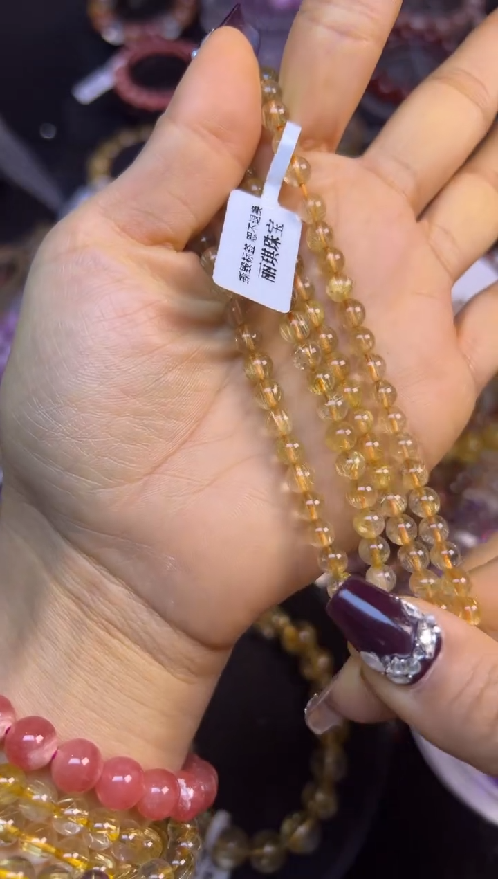 未镶嵌手串水晶金发晶三圈5.8mm
