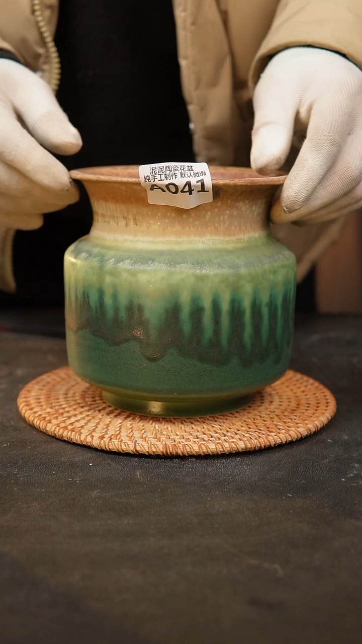 【闪购商品】瓷片041泥泥手工花盆