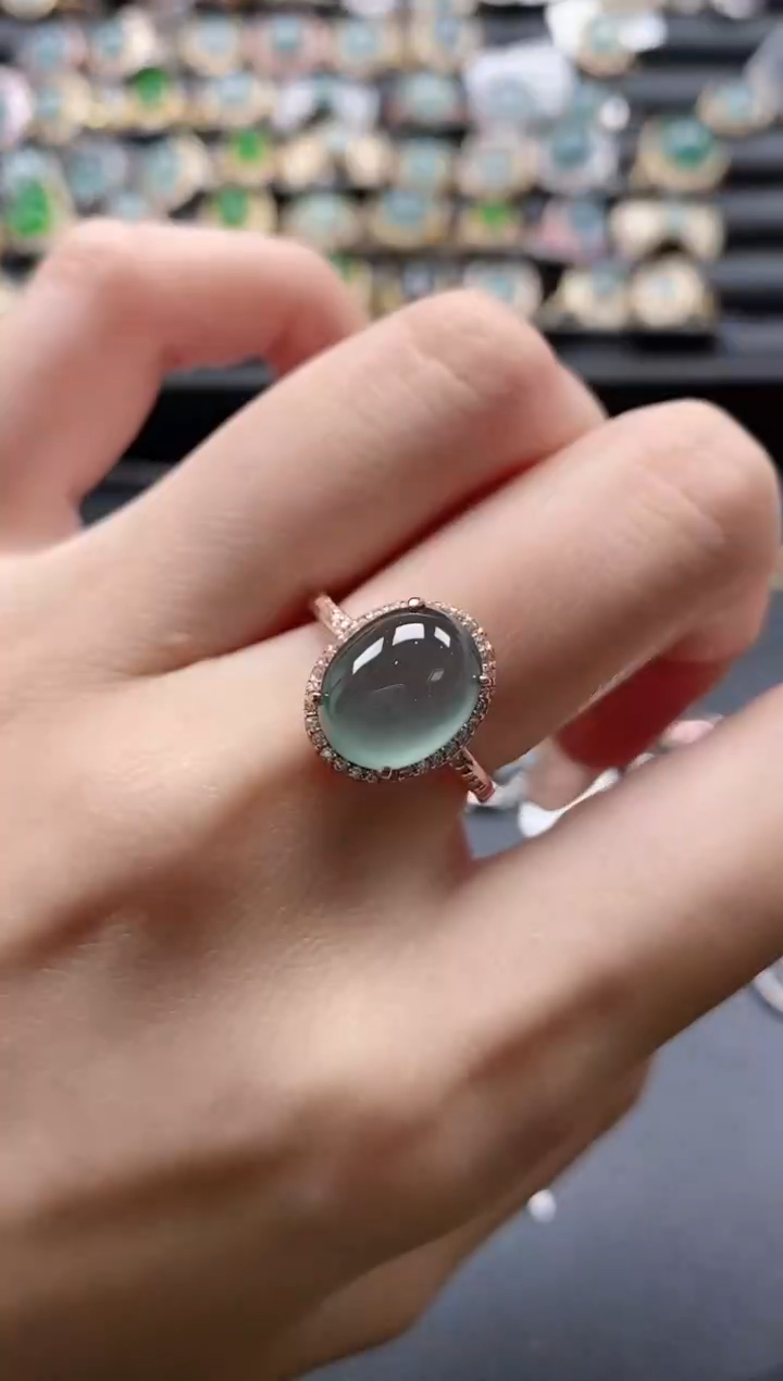 【闪购商品】翡翠戒指银S925镶嵌51511