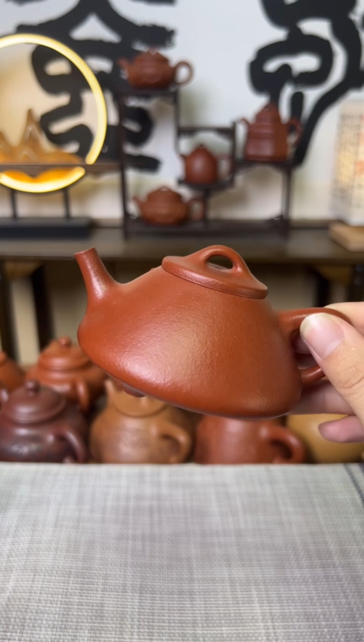 【闪购商品】朱泥茶壶鱼籽朱泥子冶石瓢壶140CC