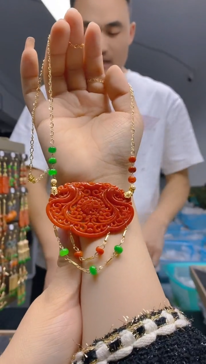 【闪购商品】翡翠耳饰合金450翡翠锁骨链