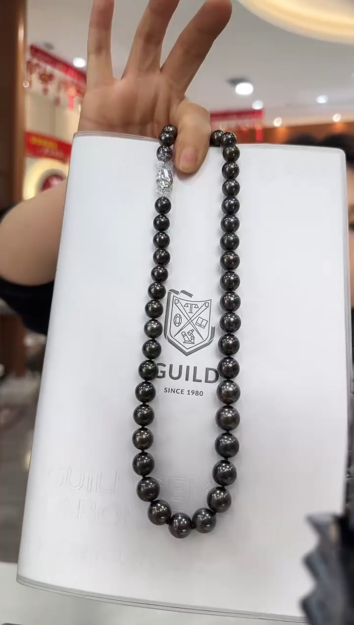 【闪购商品】海水珍珠NN未镶嵌大溪地珍珠串链带大证@@E368