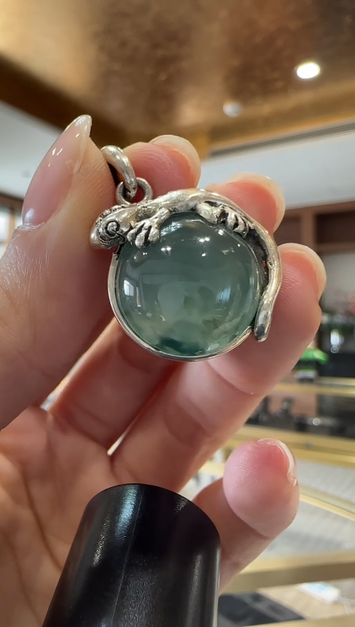 【闪购商品】翡翠吊坠(不含链)银S925镶嵌银镶