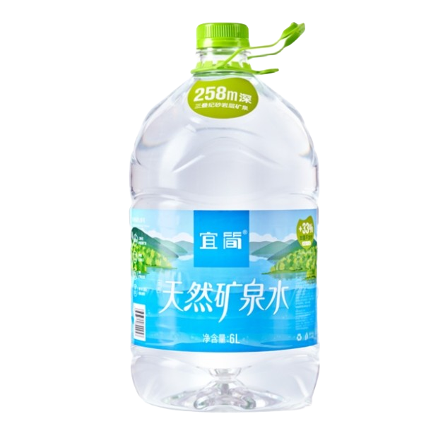 【家庭装】宜简天然矿泉水6L*4瓶 塑包 整箱销售 饮用水