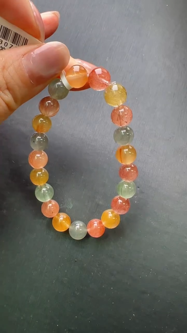 【闪购商品】水晶手串未镶嵌彩兔毛手串9m+X30756