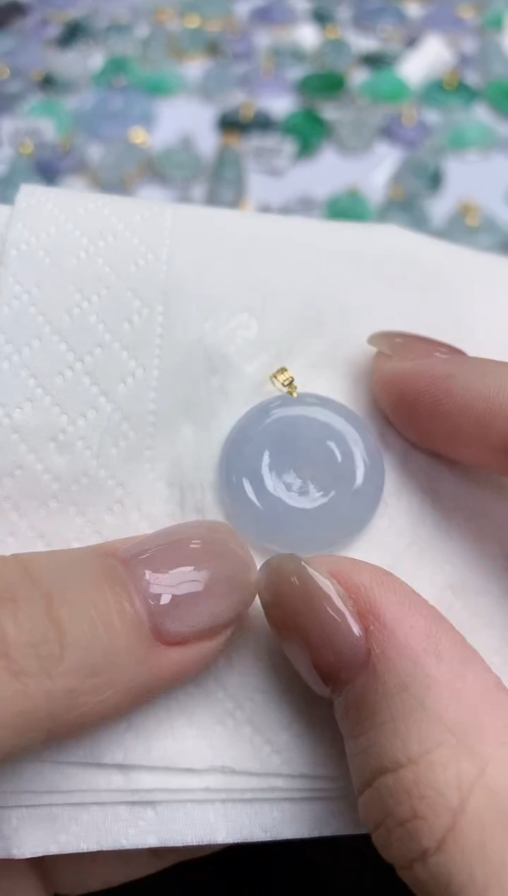 【闪购商品】翡翠颈饰18K金镶嵌天然缅甸翡翠A货