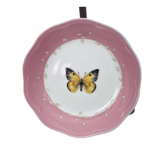  [LN家】13.5*2CM 粉色小号 蝴蝶点心盘 釉中彩 高温瓷 清新可爱