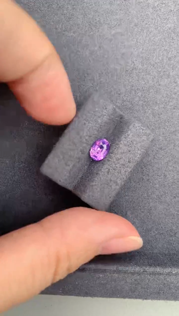 裸石彩色蓝宝石1.1ct紫蓝宝  GE