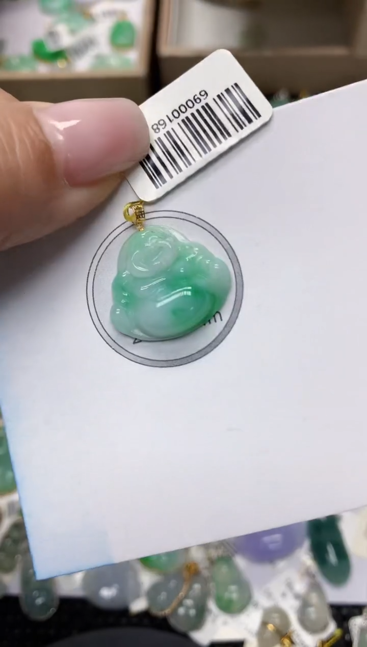 颈饰18K金镶嵌翡翠111111111
