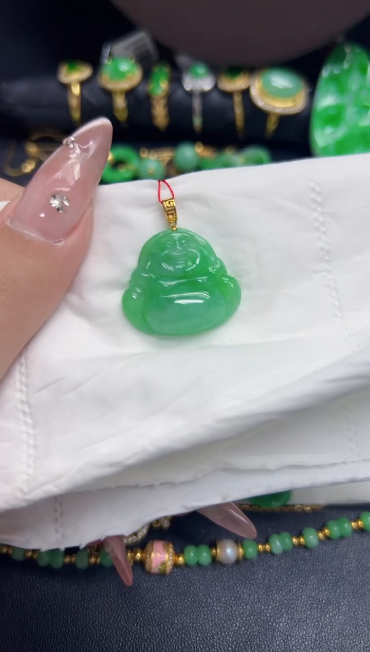 【闪购商品】翡翠颈饰18K金镶嵌Y缅料A货/支持复检/一件