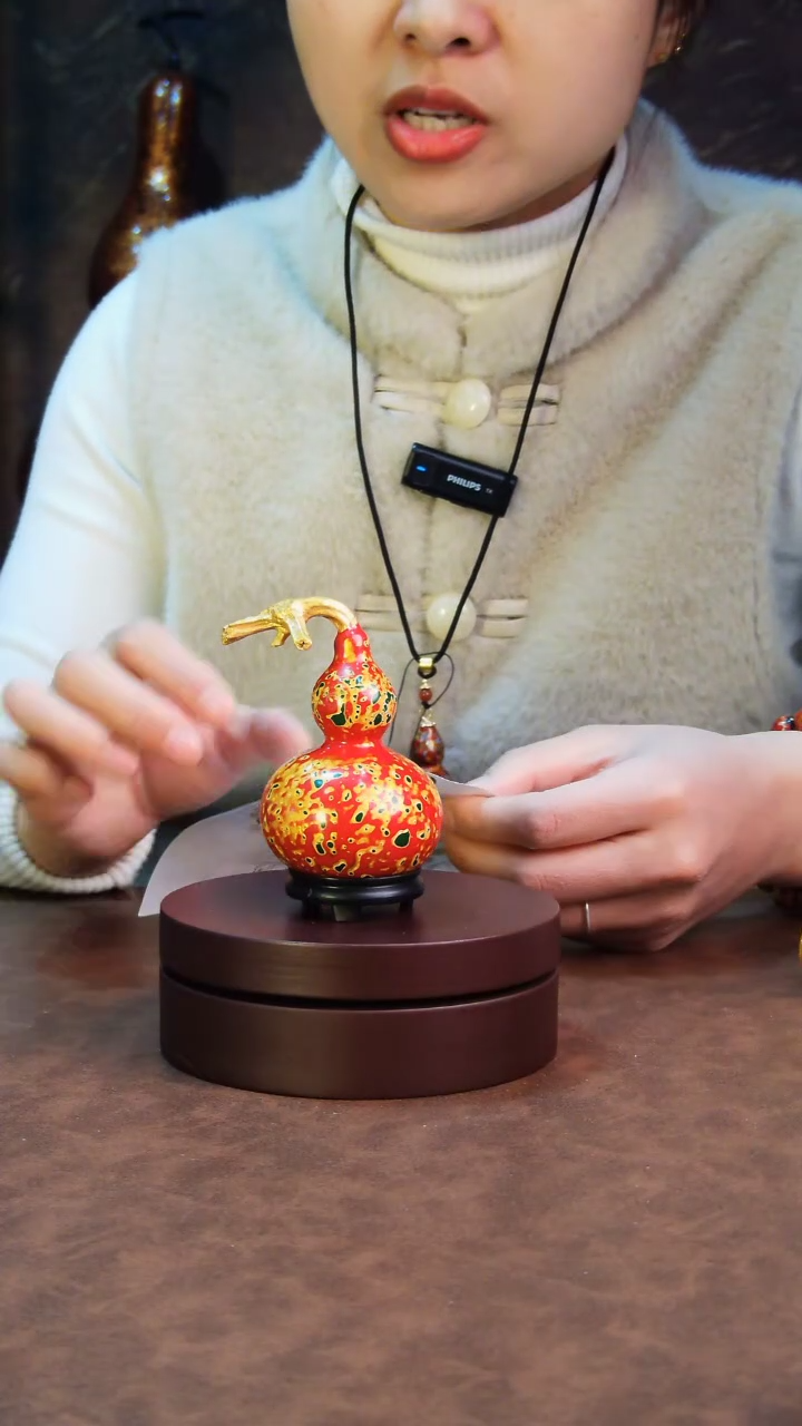 【闪购商品】152直播一物一图大漆酒葫芦送底座送挂绳