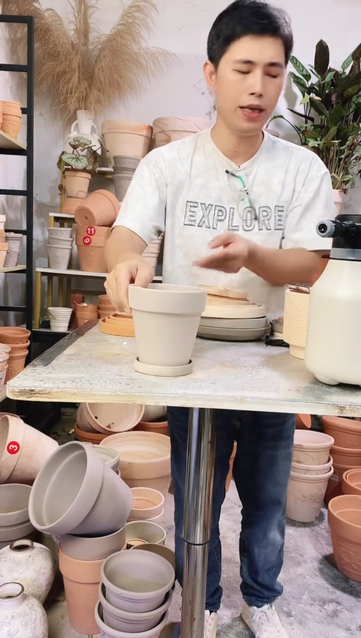 13*13灰陶 3盆3托